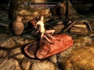 Skyrim - two bandits fucking in a cave