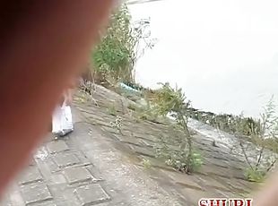 Pretty Japanese girl's ass hole filmed for a sharking video