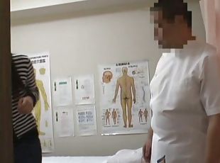 Pretty girl moaning while visiting japanese massage voyeur