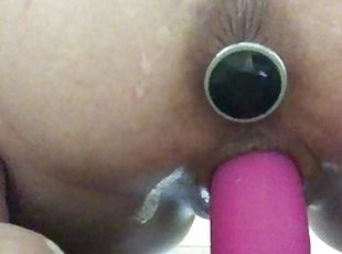 Very quick test peek, fucking self from behind (with anal plug)