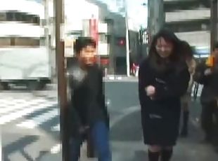 Amateur Japanese teens flash on the streets of Tokyo uncensored