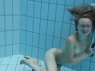 Small tits petite teen Clara underwater