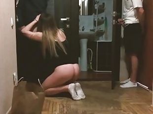 Delivery Man Cum Inside Me While My Husband Watching - LuvGaru