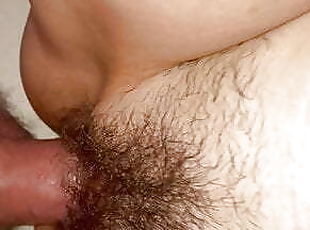 Hairy pussy fucked with cumshot