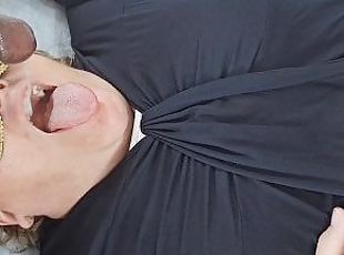 Cum In Mouth - Cum Swallow (Black Guy Jerking Off Huge Cum Load In Amateur Milf Mouth) JOI, POV, Nut