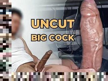 I masturbate my big cock watching porn on my PC