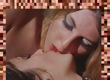 Beautiful Retro Lesbians Give Each Others Sweet Kisses