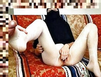 Hijab arab Milf girl he masturbates in front of me skinny mommy