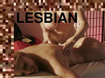 Lesbian Milf Massage Scene - starring busty mom Cherie Deville
