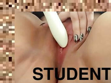BBW student creams and squirts to pay her school fees