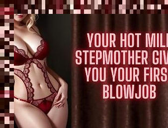Your Hot MILF Stepmom Gives You Your First Blowjob ? ASMR Audio Roleplay
