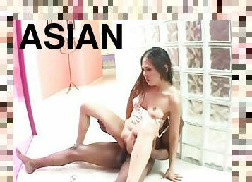 Asian takes large black dick