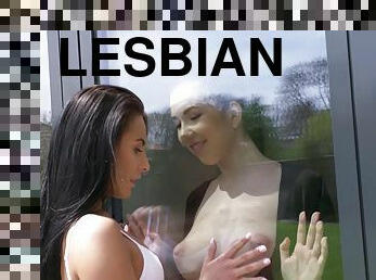 בחוץ, כוס-pussy, לסבית-lesbian, הדוק, צכי