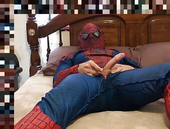 Spider-Man Whacks Off N Suit 2 Cum