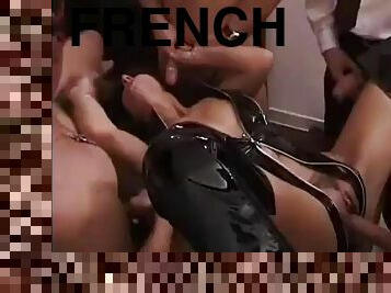 A french latex whore fucked and cum over