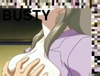 Busty anime mother rides son cock hentai fuck