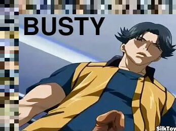Anime busty sluts train sex and cum