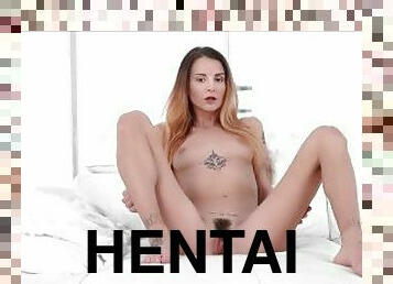 Real Life Hentai - Wild Tattooed girl fuck Huge dildo with intense Squirting - Adelle Unicorn