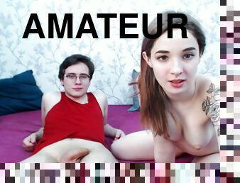 amateur webcam show with young couple of students