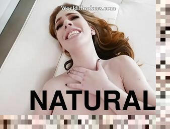 Redhead with perfect NATURAL tits wanted to get creampied deep inside her