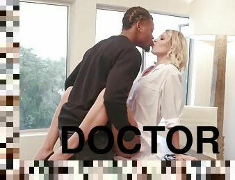 Hot female doctor Emma Hix interracial sex