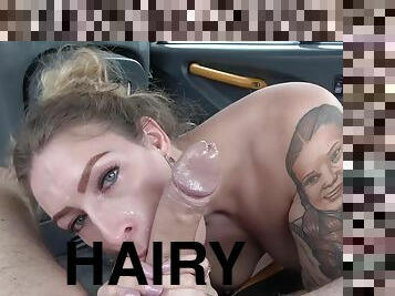 Inked slut Ava Austen rides John in the backseat of his car