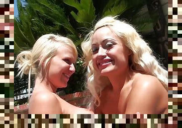 Real Whore Party - Poolside Fun With Two Blond Hair Babes 1 - Destiny Jaymes
