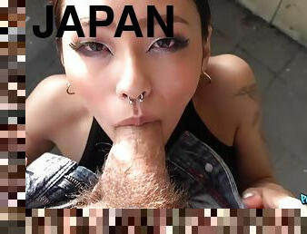 Cute Japanese girl Rae Lil Black loves fucking in public