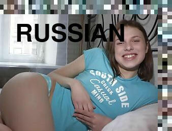 Dila enjoying creamy male stick - Russian teen