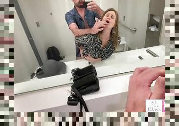 Girlfriend fucked in airport bathroom