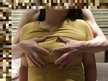 Miyuki" Clothed Big Tits Massage vol.2 Amateur breasts in T-shirt are rubbed from behind