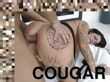 Hot booty latina cougar with tattoos porn video
