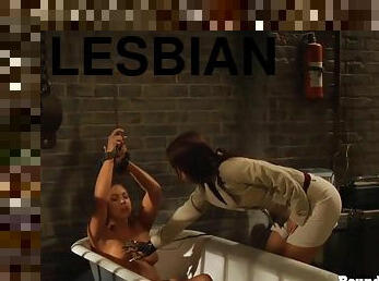 Young Lesbian Slave Dominated By Madame And Electro Shock