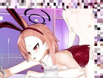 Mikamo Neru (Bunny Girl ver.) and I have intense sex at a love hotel. - Blue Archive Hentai 2