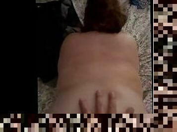BBW Shared Wife Big Red Fucked Doggystyle Until Orgasm by Shrekt with my feet hanging of bed