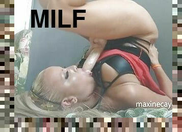 MILF Self Sucking Cock While Sissy Training Maxine Cayenne