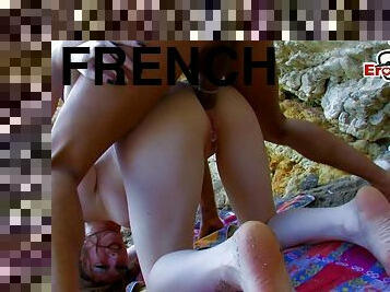 French petite teen get anal fuck outdoor at the beach