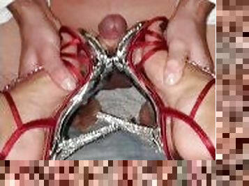 High heeled foot worship followed by pleasure in their asshole
