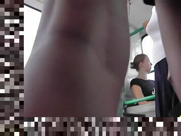 Gorgeous HD upskirt in the public transport