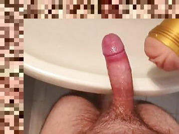 Moments of fucking Fleshlight in the bathroom