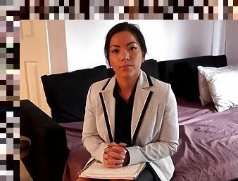 Asian Realtor Punished By Throatfuck Session