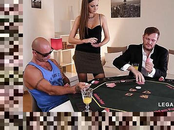 Poker Babe Tina Kay Hardcore Fucked &amp; Double Penetrated By Two Studs GP056 - PornWorld