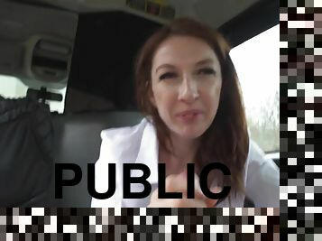 21yo college uniform slut fucked in public taxi outdoor