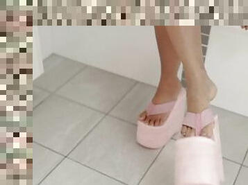 SEXY BARBIE SANDALS FEET RUB EXTREME PLATFORM