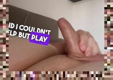 Chub boy wants to eat his cum from 10cm cock but can't