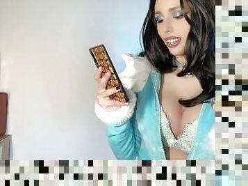 Sexy GAMER GIRL RATING DICKS with DIRTY TALK getting WET in cosplay