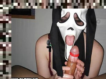 Spared Me If I Gave Her A Warm Mouthful Of Cum (halloween Parody) With Ghost Face