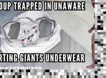 Group trapped in unaware farting giants underwear