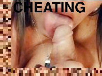 POV Cheating wife sucks neighbour cock