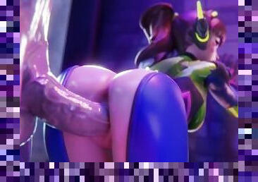 D.va AssJob And DoggyStyle Fuck In Alley